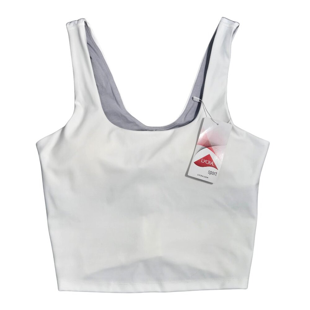 NWT | LYCRA Sport Performance Bra | V-Neck Sculpting Fit | Active Basics | White